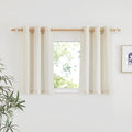 Natural Linen Kitchen Window Curtains Over Sink (Natural / 34"W x 36"L (Pack of 2))