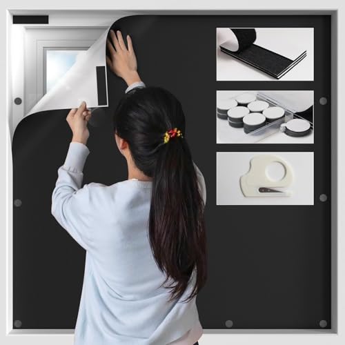 100% Blackout Curtains for Bedroom (57"W x 39"H)