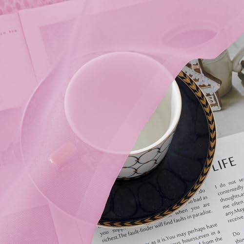 Pink Sheer Valances for Windows (Pink / 42"W x 16"L (Pack of 2))