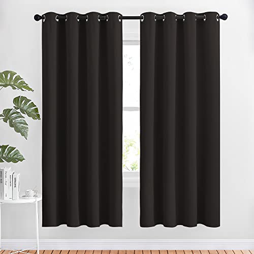 Bedroom Blackout Curtains and Drapes (Toffee Brown / 52"W x 72"L (Pack of 2))