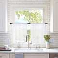 2 Panels Kitchen Tiers Half Window Sheer Curtains 29 X 24 Inch White (White / 29"W x 24"L (Pack of 2))