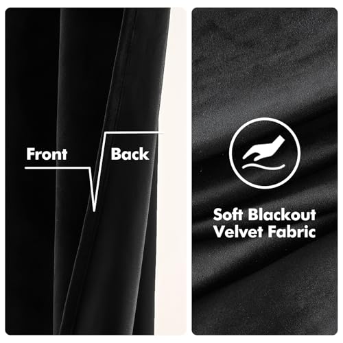 Velvet Curtains Halloween Black 52 x 96 Inch Length Set of 2 (Black / 52"W x 96"L (Pack of 2))