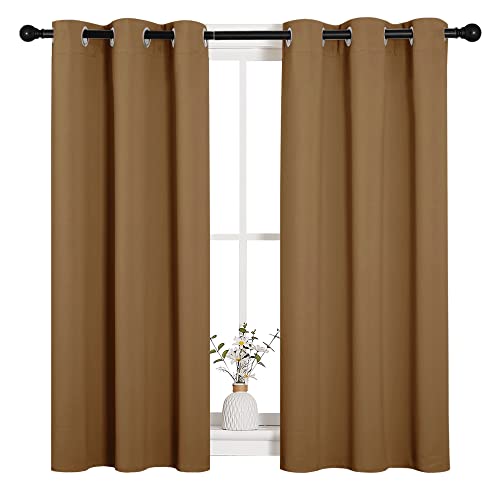 Sleek Blackout Curtains (Gold Brown / 34"W x 45"L (Pack of 2))