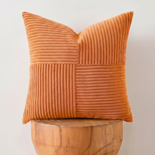 2 Packs Orange Fall Decorative Throw Pillow Covers 16x16 Inch for Living Room Couch Bed Sofa (Orange / 16" x 16" (Pack of 2))