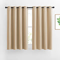 Bedroom Curtains Room Darkening Drapes (Biscotti Beige / 52"W x 45"L (Pack of 2))