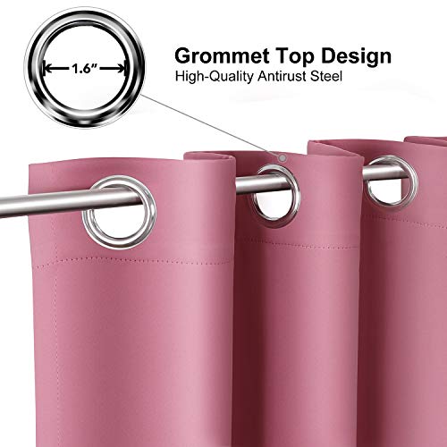 Room Darkening Curtains for Bedroom and Living Room 78 Inch Long (42"W x 78"L (Pack of 2) / Pink)