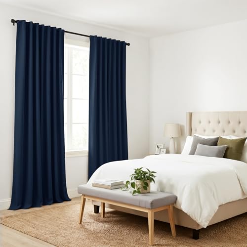 Blue Black Out Curtains 84 inches (Navy Blue / 52"W x 84"L (Pack of 2))