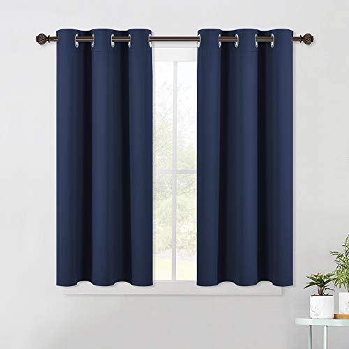 Blackout Draperies Curtains (Navy / 42"W x 45"L (Pack of 2))