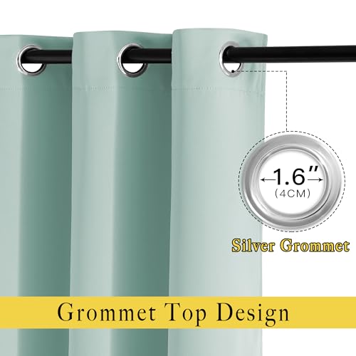 Seafoam Green Curtains 2 Panels 84 inches Long (Seafoam Green / 52"W x 84"L (Pack of 2))