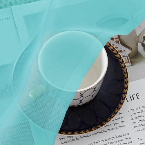 Turquoise Sheer Valances for Windows (Turquoise / 42"W x 16"L (Pack of 2))