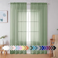 Sage Green Sheer Curtains 90 Inches Long 2 Panels (Sage Green / 42"W x 90"L (Pack of 2))