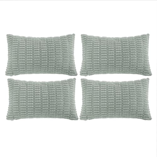 4 Packs Decorative Throw Pillow Covers for Living Room Couch Bed (24" x 12" (Pack of 4) / Grey Blue)