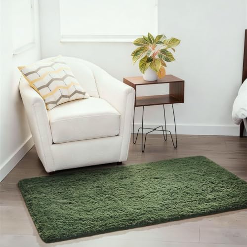 Gray Green Grass Area Rugs for Bedroom (Grey Green / 3' x 5' (Rectangular))