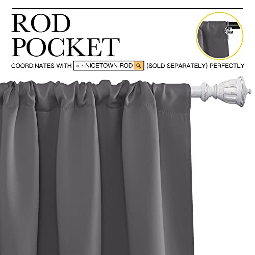 Short Curtains (Grey / 34"W x 36"L (Pack of 2))