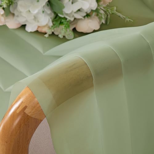 Light Green Sheer Curtains 84 Inches Long 2 Panels (Light Green / 42"W x 84"L (Pack of 2))