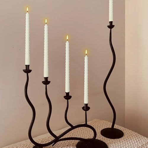 10 Inch Ivory Spiral Taper Candle Set of 12 Pack Unscented Dripless Candlesticks for Valentine's Day (12 Ivory)