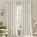 Velvet Curtains 52x96 inches 2 Panels Ivory Room Darkening Curtains (Ivory / 52"W x 96"L (Pack of 2))