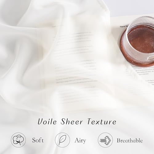 Natural Sheer Bedroom Curtains 84 Inches Long (Natural / 54"W x 84"L (Pack of 2))