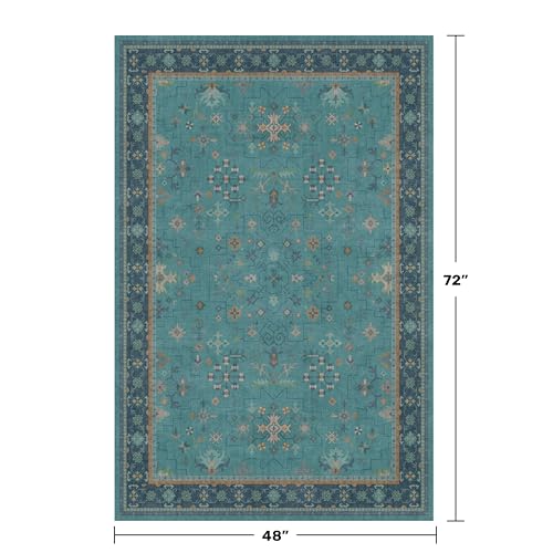 Teal 4x6 Rugs for Entryway Indoor (4' x 6' (Rectangular) / Emerald Teal)