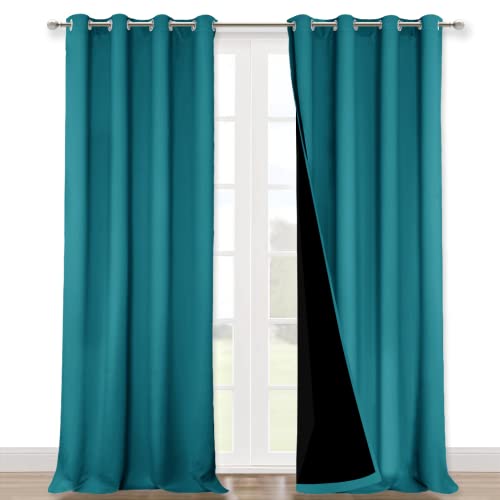 Full Shading Curtains for Windows (Peacock Teal / 52"W x 95"L (Pack of 2))