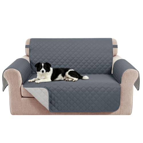 Loveseat Couch Cover for Dogs (Dark Blue/Light Grey / Loveseat - Small (45"))
