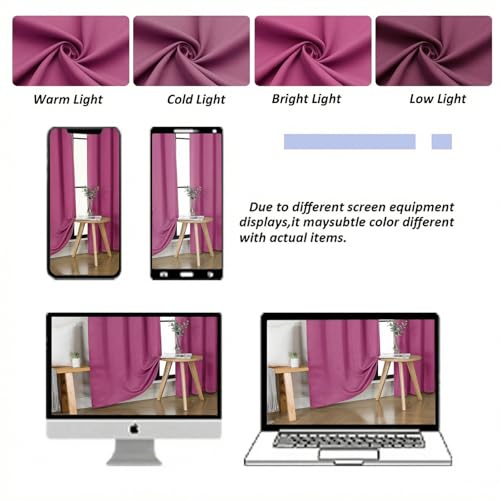 Ava Hot Pink Short 36 Inches Blackout Curtain 2 Panels Set (Hot Pink / 40"W x 36"L (Pack of 2))