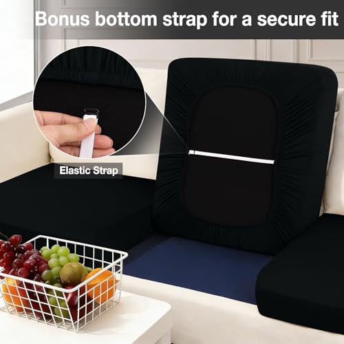 4Pcs Patio Cushion Covers (Black / 4PCS)