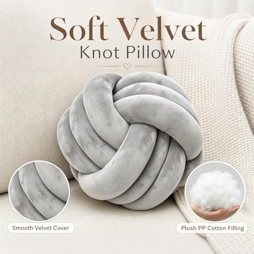 Light Gray Knot Pillow Ball (A1-light Gray / 8inch)