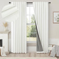 Black Out Curtains 72 Inch Long 2 Panel Burg Lightweight Faux Linen Cute Blackout Bay Window Curtain Modern Neutral Drapes for Bedroom Cabin Room Darkening Curtains 6FT Length Back Tab Ivory Off White (Ivory / 52"W x 72"L (Pack of 2))