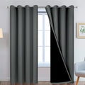 Dark Grey 100% Blackout Curtains 90 Inches Long 52" Wide 2 Panels (52"W x 90"L (Pack of 2) / Dark Grey)