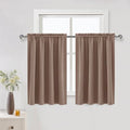 Short Blackout Curtains 52 x 36 Inch Long for Kitchen RV Bunk Khaki (Khaki / 52"W x 36"L (Pack of 2))