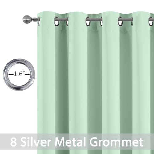 Room Darkening Curtains 52x96 inch Light Sage Green (Light Sage Green / 52"W x 96"L (Pack of 2))
