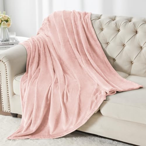 Fleece Blanket Soft Plush Throw for Couch Pink Morn 50"x60" (Pink Morn / Throw(50"x60"))