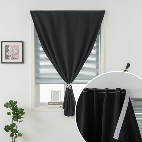 Adhesive Blackout Curtains (47"W x 84"L (Pack of 1) / Black)