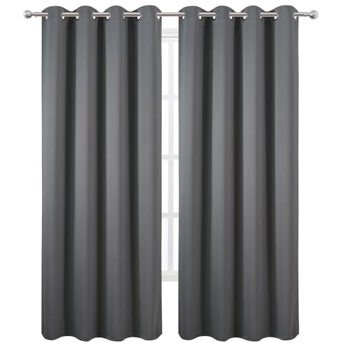 Blackout Curtains 52 x 120 Inch Long Frost Grey Curtains Set of 2 Panels Room Darkening Curtains for Bedroom and Living Room (Frost Grey / 52"W x 120"L (Pack of 2))