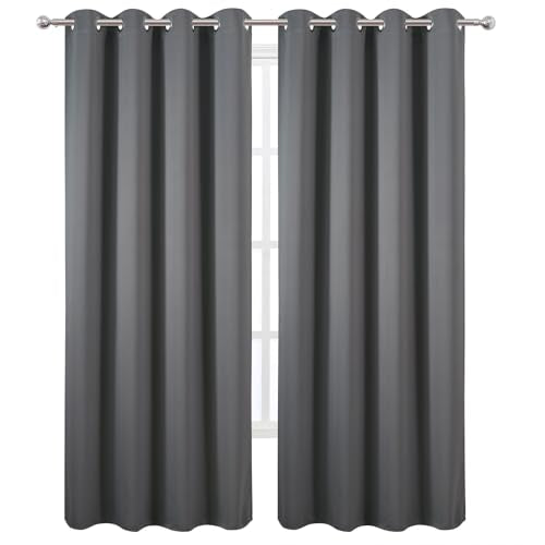 Blackout Curtains 52 x 120 Inch Long Frost Grey Curtains Set of 2 Panels Room Darkening Curtains for Bedroom and Living Room (Frost Grey / 52"W x 120"L (Pack of 2))