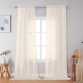Cream Sheer Curtains 96 Inches Long 2 Panels (Cream / 42"W x 96"L (Pack of 2))