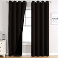 100% Blackout Curtains for Bedroom 90 Inches Long 2 Panels Set (52"W x 90"L (Pack of 2) / Brown)