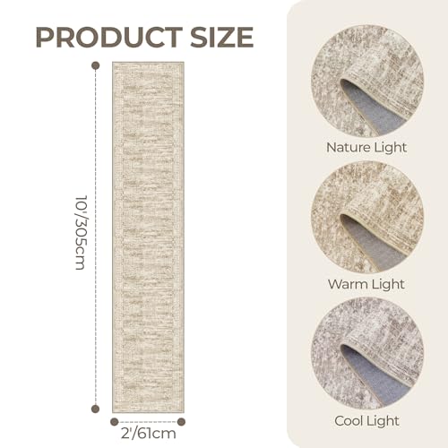2x10 Runner Rug Non Slip (Brown/Ivory / 2' x 10' (Runner))