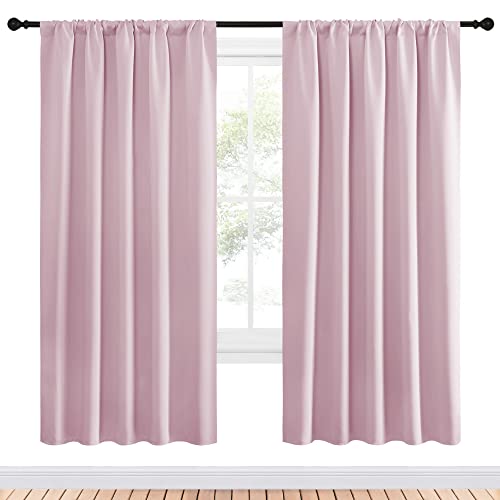 Blackout Curtains for Girls Room (Baby Pink / 52"W x 72"L (Pack of 2))