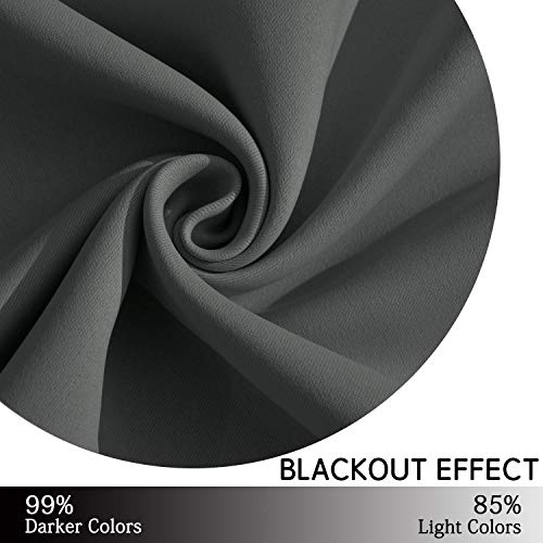 Room Darkening Curtains 52x54 inch Length Dark Grey (Dark Grey / 52"W x 54"L (Pack of 2))