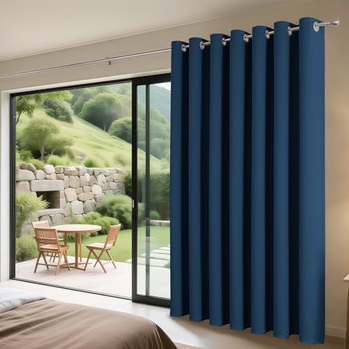 Blackout Patio Sliding Door Curtains (Navy Blue / 80"W x 96"L (Pack of 1))