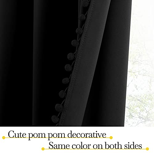 2 Panels Blackout Curtains (Jet Black / 42"W x 84"L (Pack of 2))