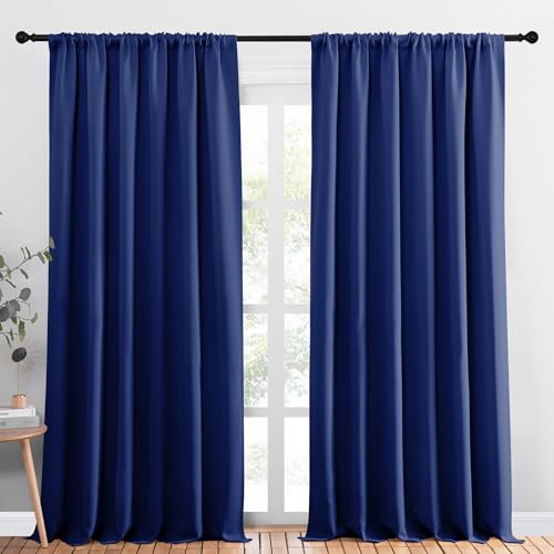 2 Panels Blackout Curtains (Royal Blue / 70"W x 95"L (Pack of 2))
