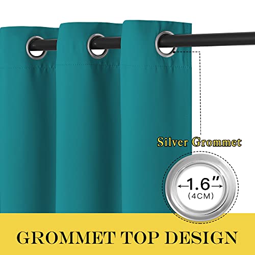 Blackout Window Curtains & Drapes (Peacock Teal / 52"W x 72"L (Pack of 1))