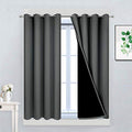 Dark Grey 100% Blackout Curtains 45 Inches Long 52" Wide 2 Panels (52"W x 45"L (Pack of 2) / Dark Grey)