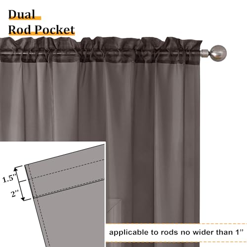 Chocolate Sheer Curtains 63 Inches Long 2 Panels (40"W x 63"L (Pack of 2) / Chocolate)