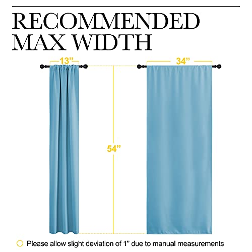 Kitchen Curtains for Small Windows (Teal Blue / 34"W x 54"L (Pack of 2))