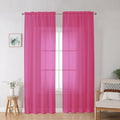 Hot Pink Sheer Curtains for Bedroom Living Room 90 Inches Long (Hot Pink / 42"W x 90"L (Pack of 2))