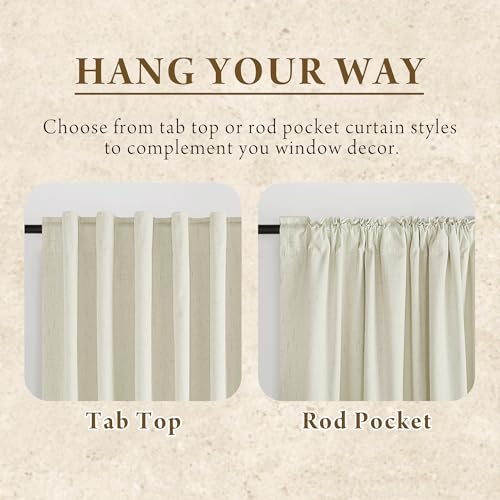 Cream White Linen Blackout Curtains (Z - Cream / 52"W x 96"L (Pack of 2))